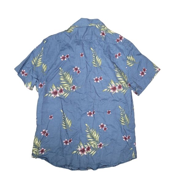 Jachs New York wpmens blue Floral Short Sleeve Button-Down Shirt Size M - Picture 3 of 6